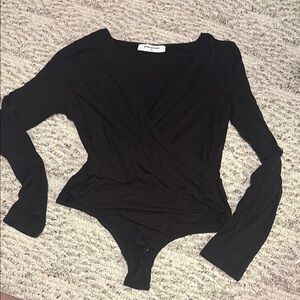 Chic Black Long Sleeve Bodysuit